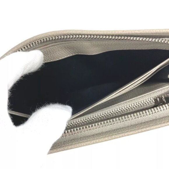 AUTHENTICITY GUARANTEED SAINT LAURENT PARIS Long wallet logo Zip Around - Picture 6 of 13
